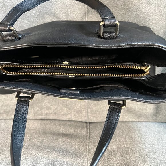 Kate Spade Laurel Way Evangelie Satchel Black (gold trim) - Picture 8 of 11